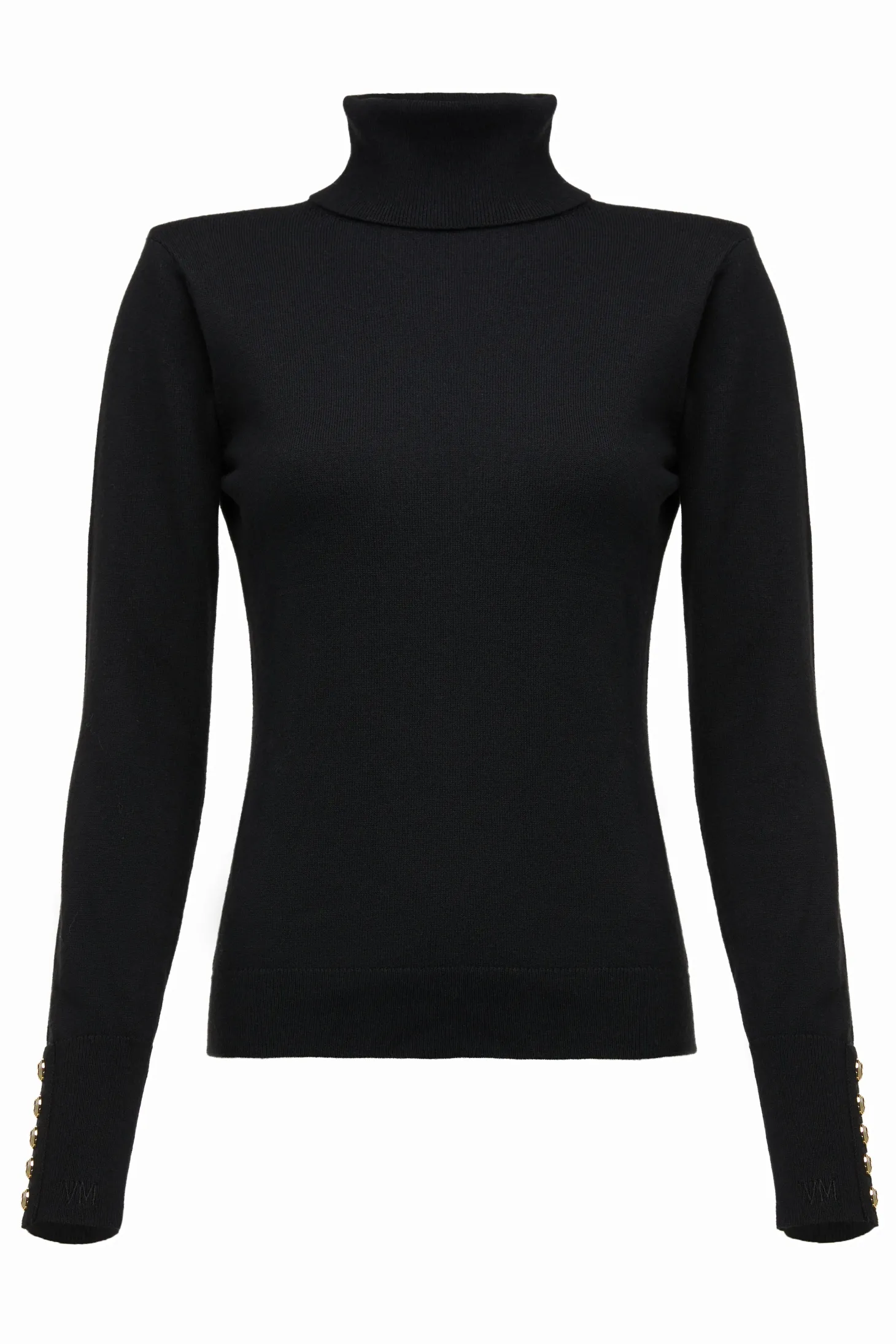 Victoria Cashmere Roll Neck (Black)