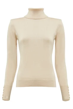 Victoria Cashmere Roll Neck (Stone)