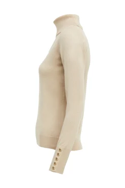 Victoria Cashmere Roll Neck (Stone)