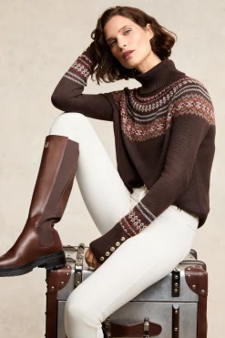 Whistler Roll Neck Knit (Chocolate)