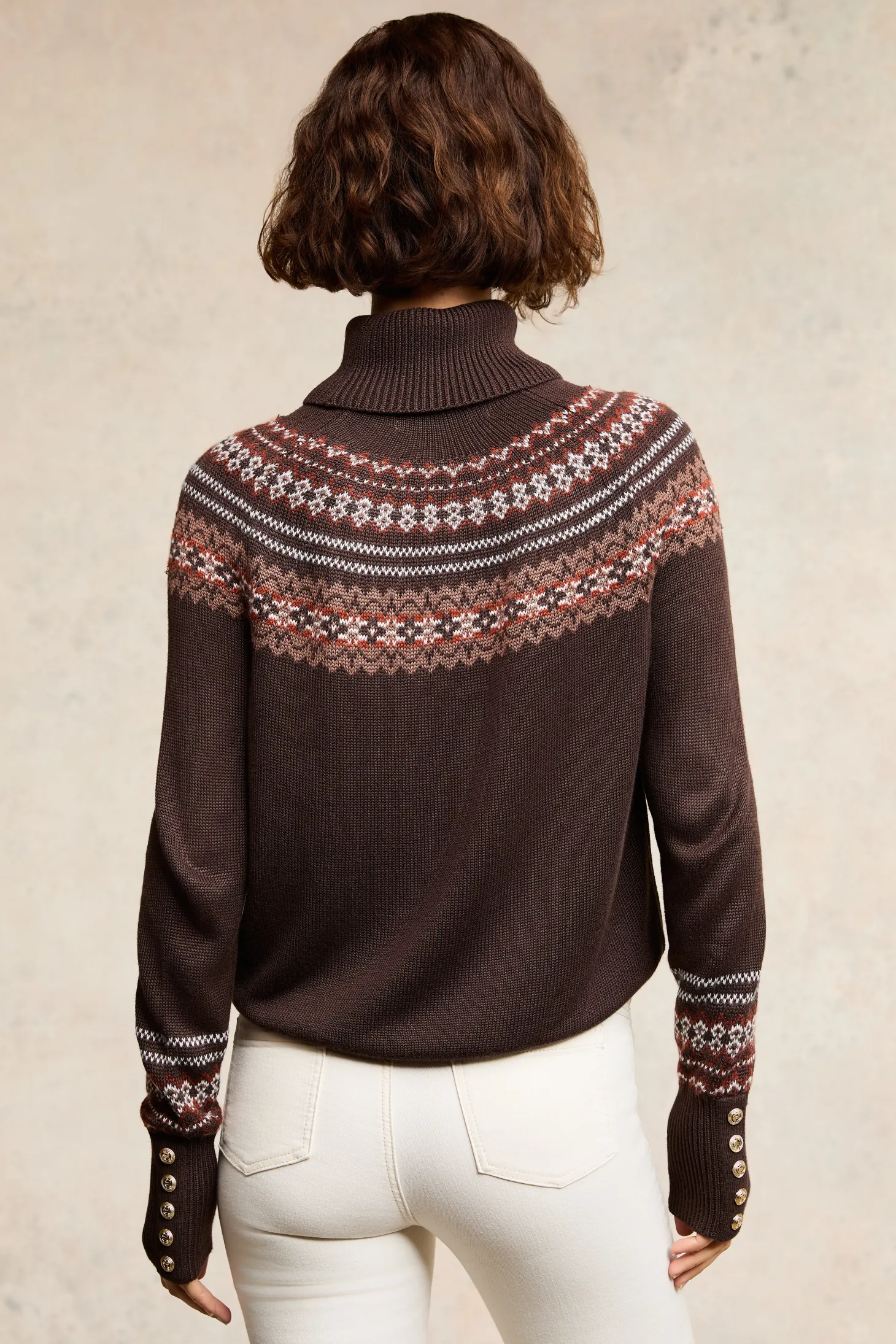 Whistler Roll Neck Knit (Chocolate)